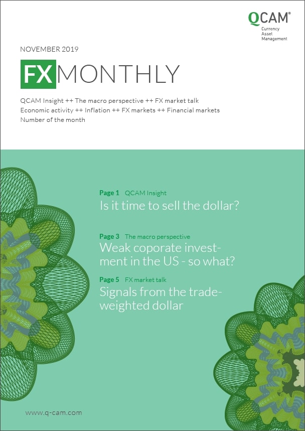 FX Monthly: Is it time to sell the dollar? / Weak corporate investment in the US – so what? / Signals from the trade-weighted dollar